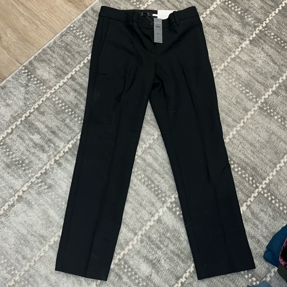 Ann Taylor black size 2 curvy petite straight leg dress pants - NWT